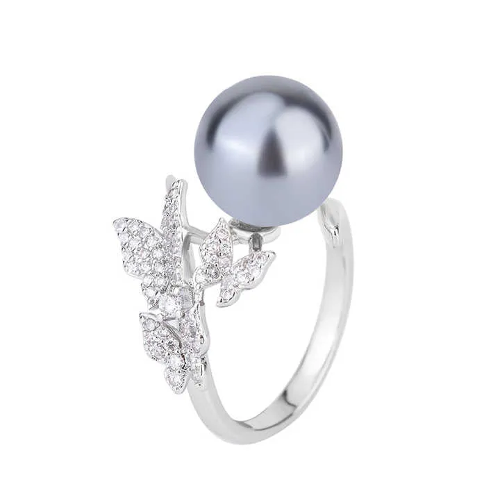 طقم مجوهرات من اللؤلؤ على شكل فراشة - Butterfly Pearl Jewelry Set for Women