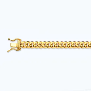10K 5.5MM YELLOW GOLD HOLLOW MIAMI CUBAN 7" CHAIN BRACELET