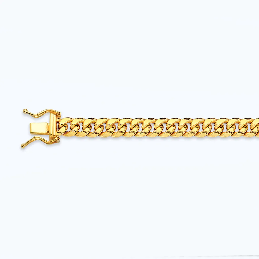 10K 5.5MM YELLOW GOLD HOLLOW MIAMI CUBAN 7" CHAIN BRACELET