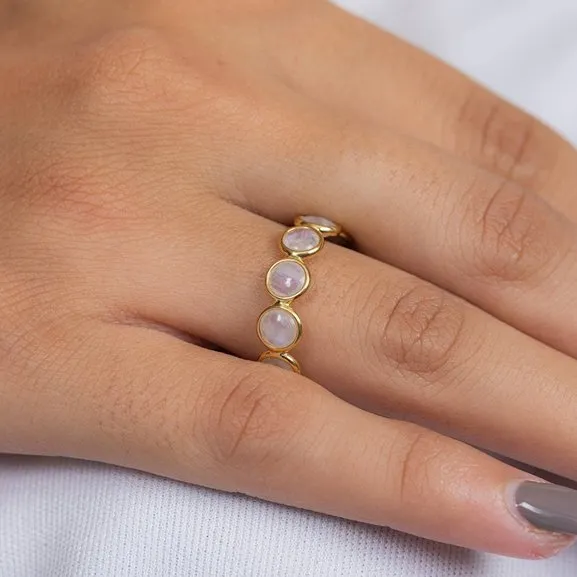 18K Yellow Gold Crystal Eternity Band