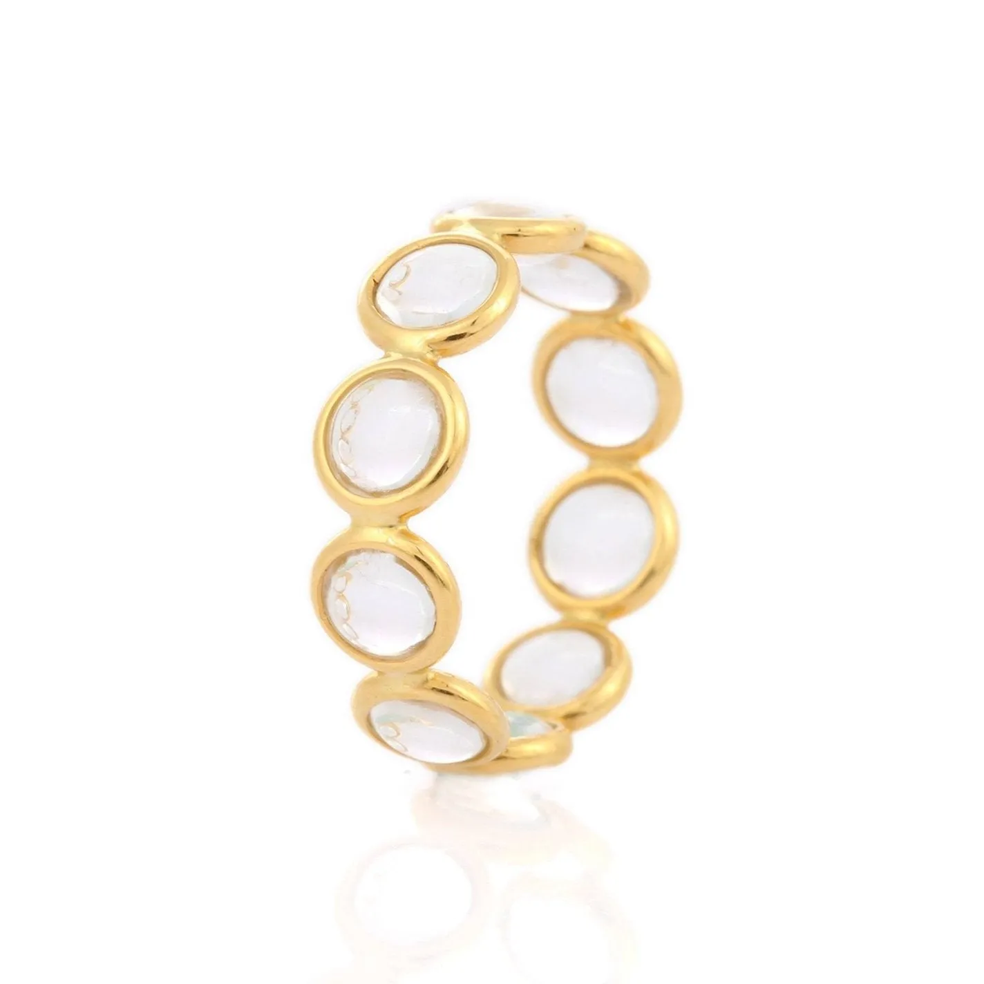 18K Yellow Gold Crystal Eternity Band