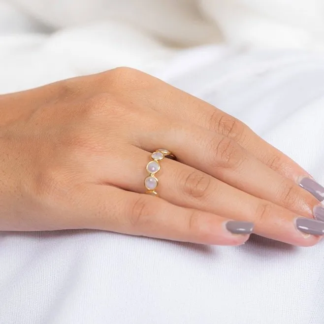 18K Yellow Gold Crystal Eternity Band