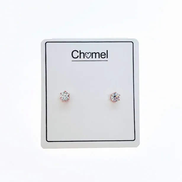 4mm Cubic Zirconia Solitaire Earrings