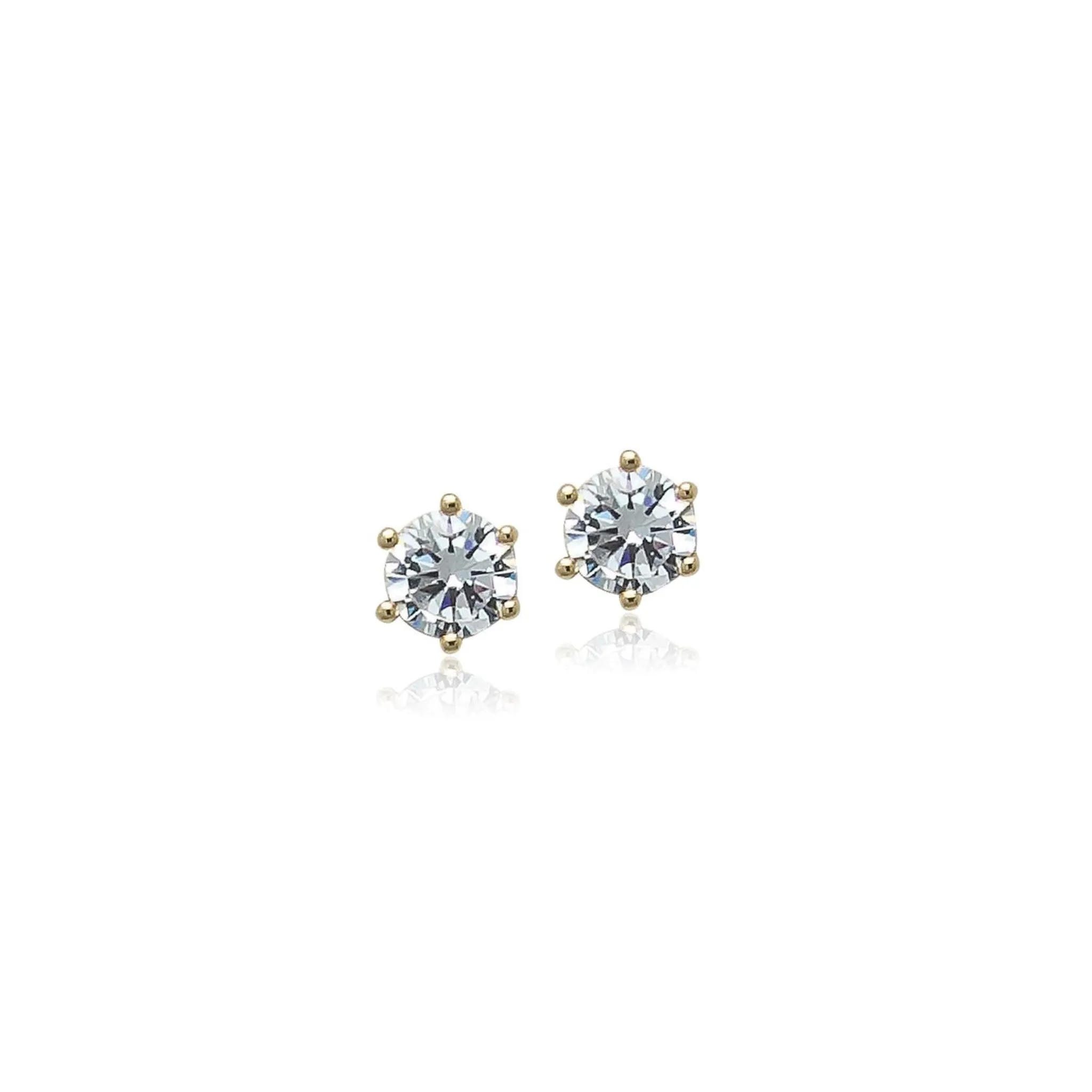 4mm Cubic Zirconia Solitaire Earrings