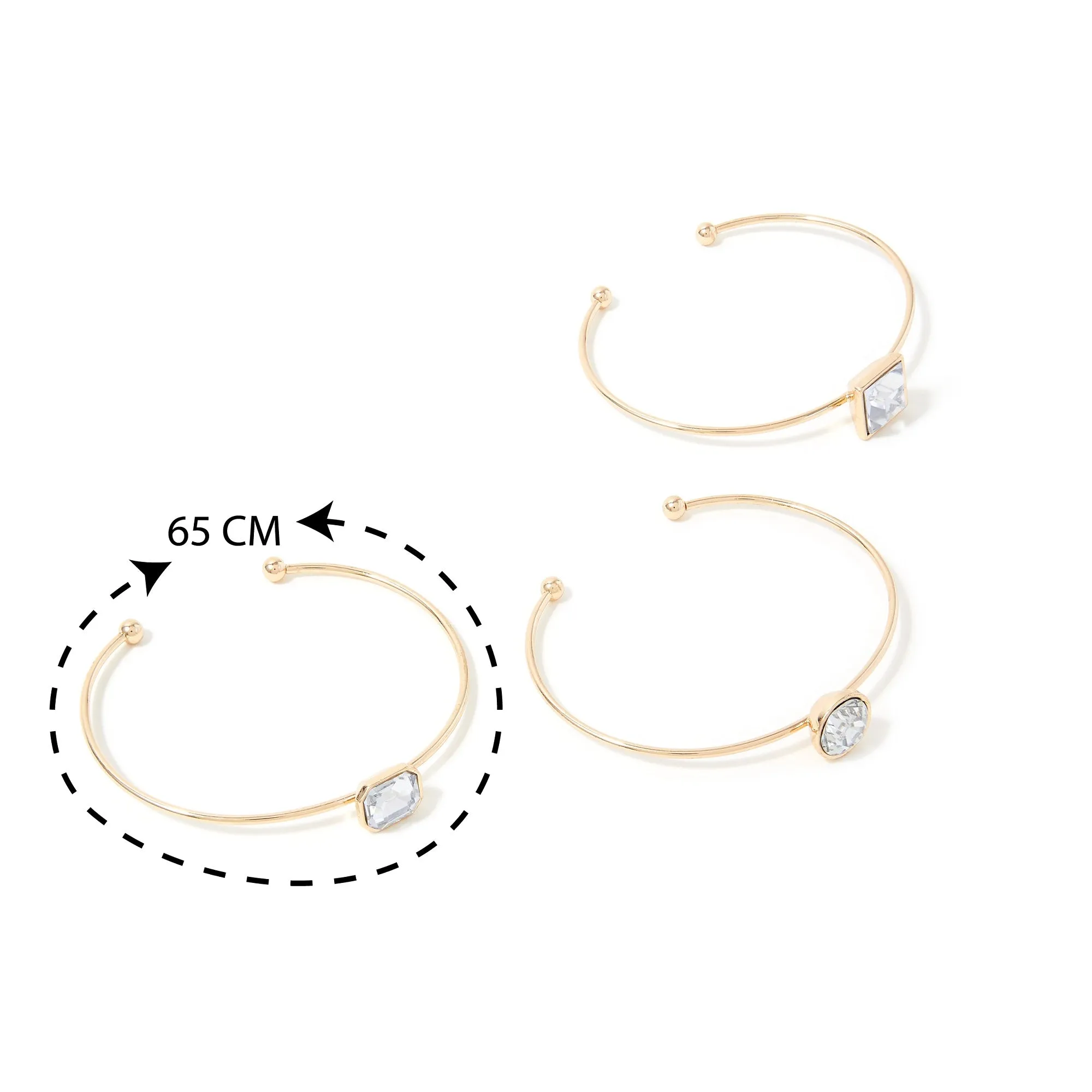 Accessorize London Women's Blue Harvest Set of 3 Mixed Shape Crystal Bracelets