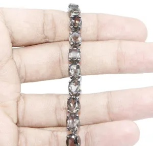Bracelet Handmade Smoky Topaz Watch Charm girls woman 8x6 mm oval
