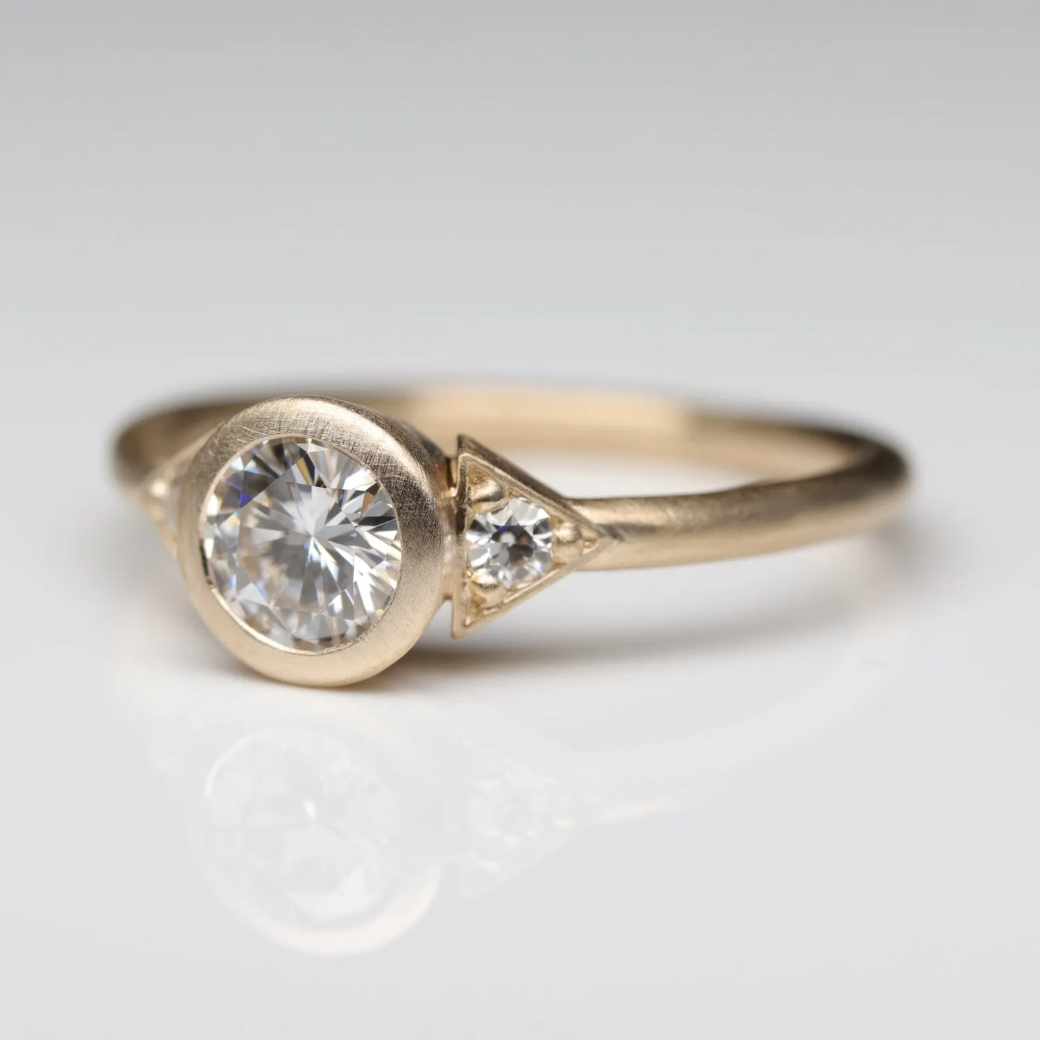 Deco Three Stone Ring •