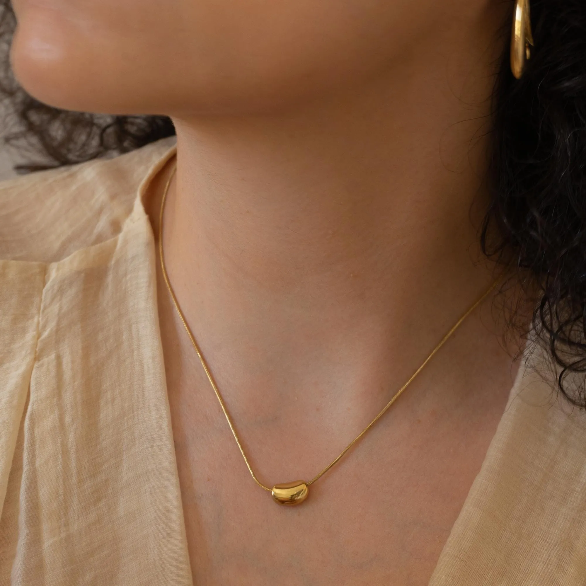 Gold Bold Drop Necklace