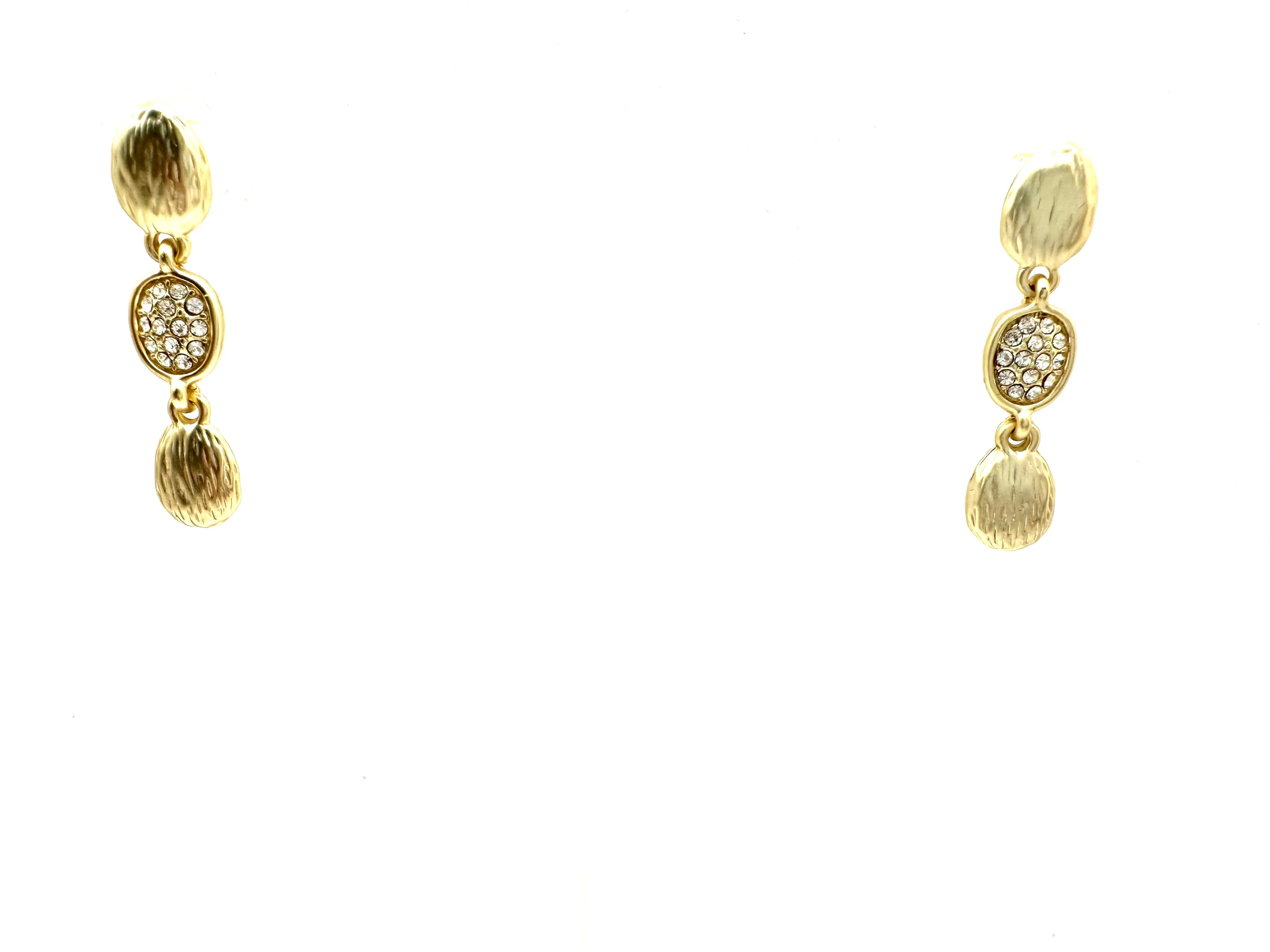Hammered CZ Drop Earring