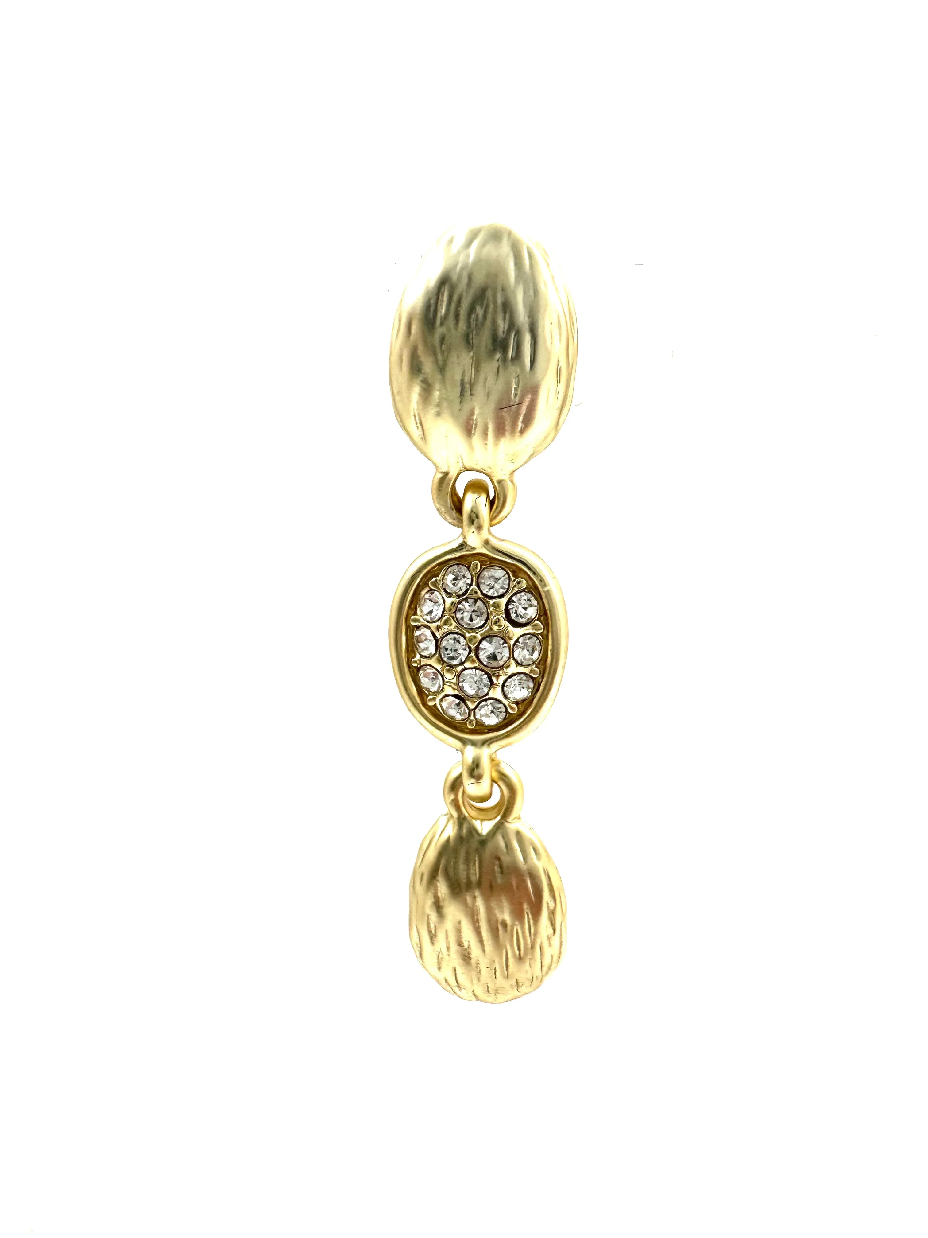 Hammered CZ Drop Earring