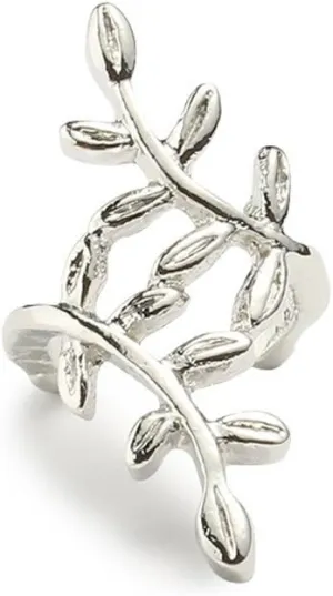 Lady 1PC Leaf Ear Cuff for Women Clip On Cartilage Wrap Earrings NO Piercing Earrings (Silver, One Size)