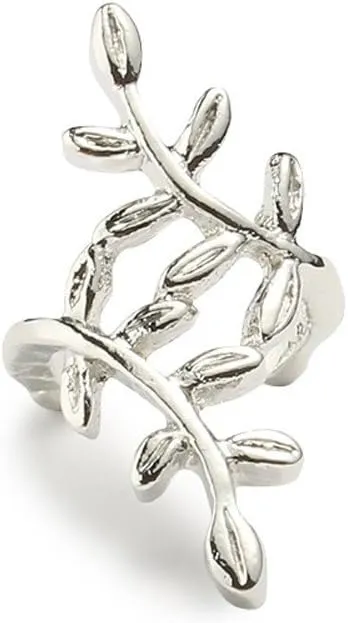 Lady 1PC Leaf Ear Cuff for Women Clip On Cartilage Wrap Earrings NO Piercing Earrings (Silver, One Size)