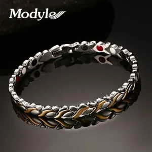 Modyle Brand Design Fashion Health Energy Bracelet Bangle 316L Stainless Steel Magnetic Bracelets for Women