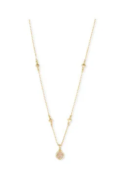 Nola Short Pendant - Gold Iridescent Drusy
