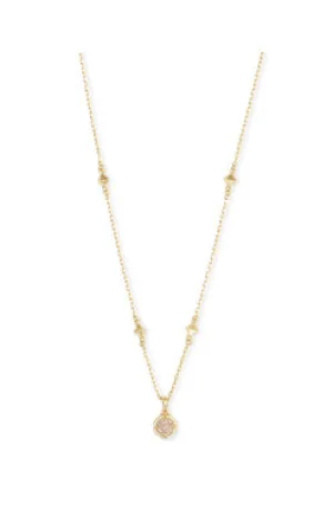 Nola Short Pendant - Gold Iridescent Drusy