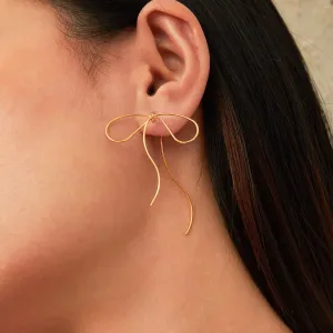 Pretty Line Bowknot Stud Earrings