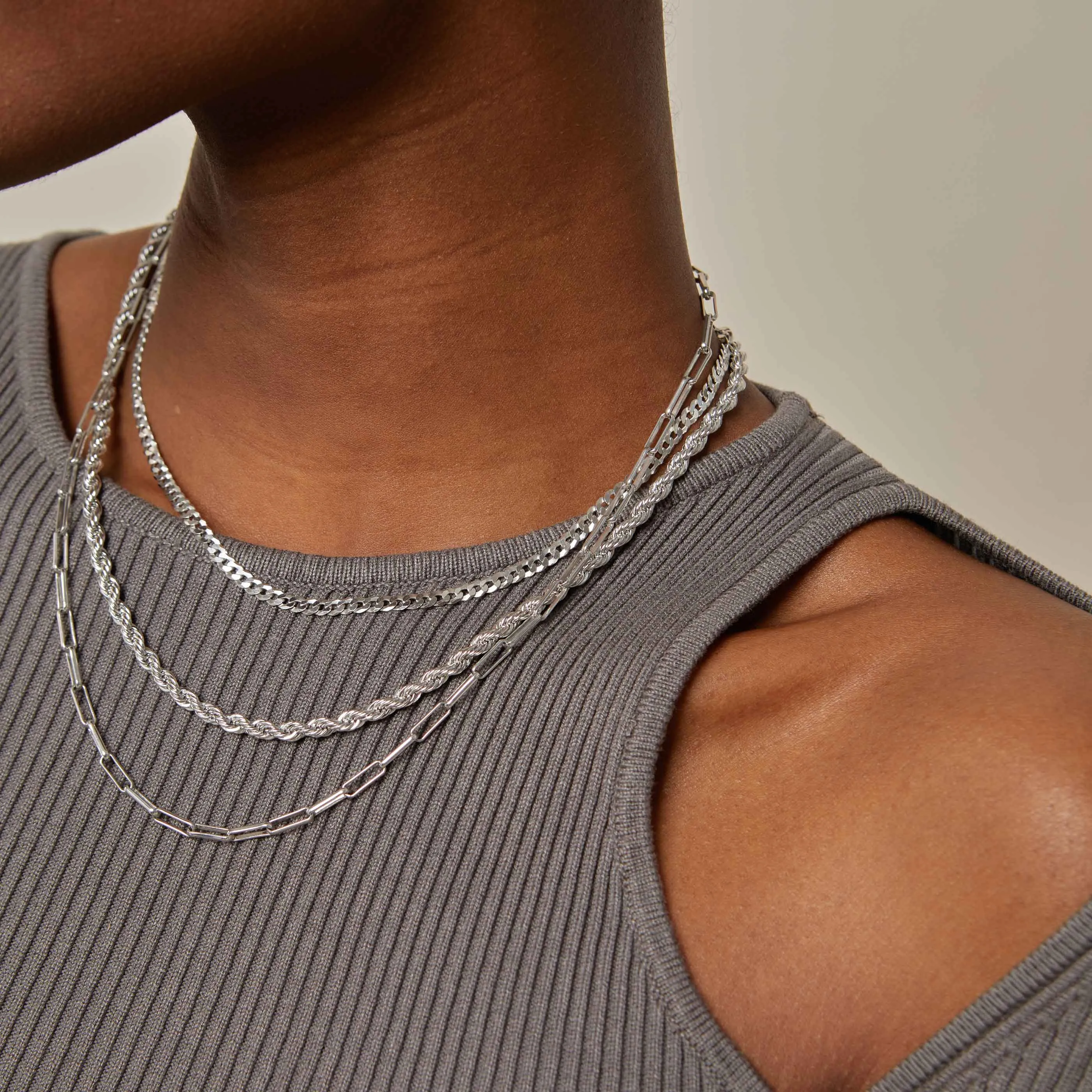 Rope Bold Chain Necklace in Silver