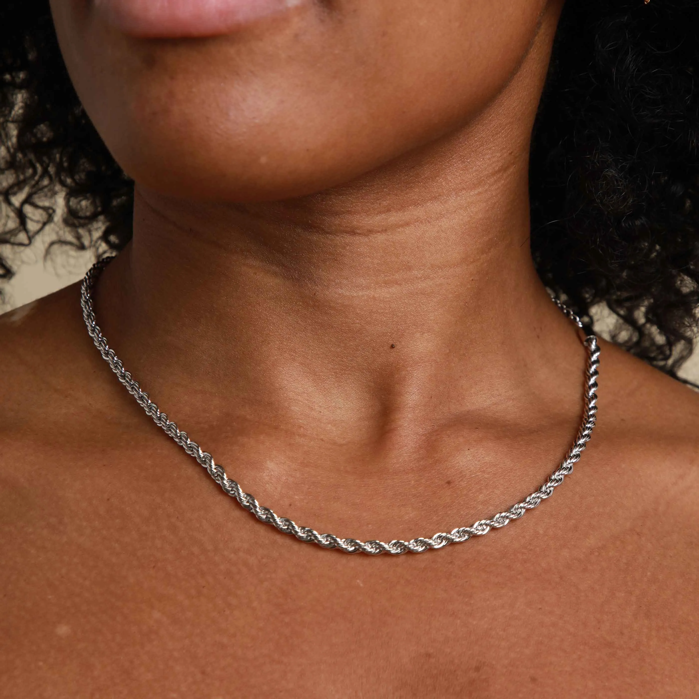 Rope Bold Chain Necklace in Silver